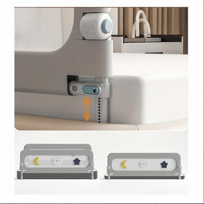 Baby Bed Rail Mechanism — White Background, No Text