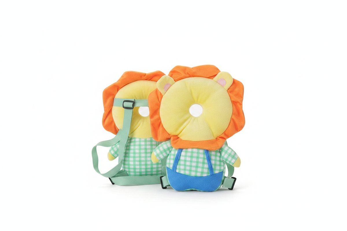 Baby Head Protector Yellow Lion – White Background