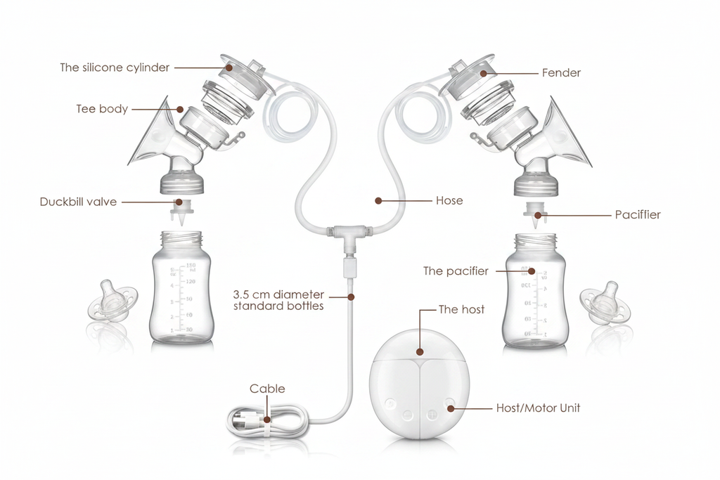 Premium Breast Pump Parts Diagram