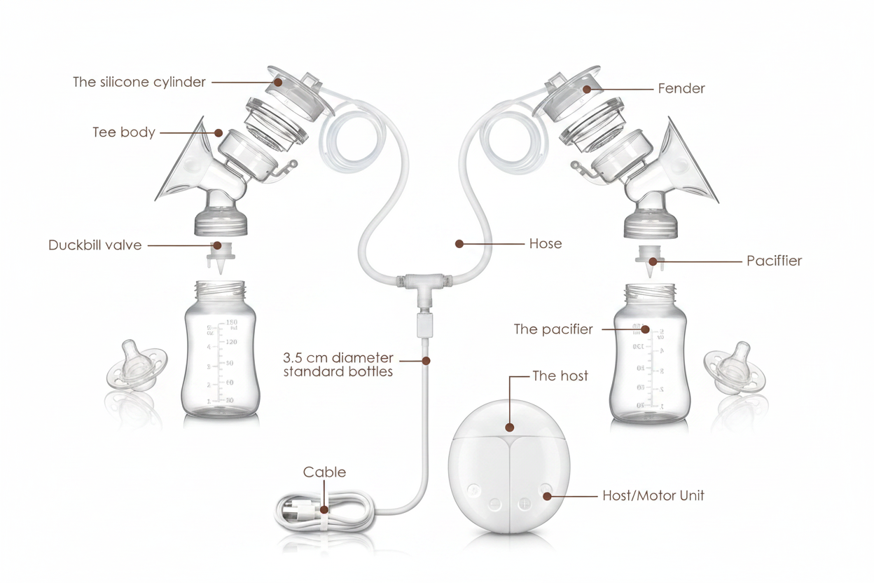 Premium Breast Pump Parts Diagram