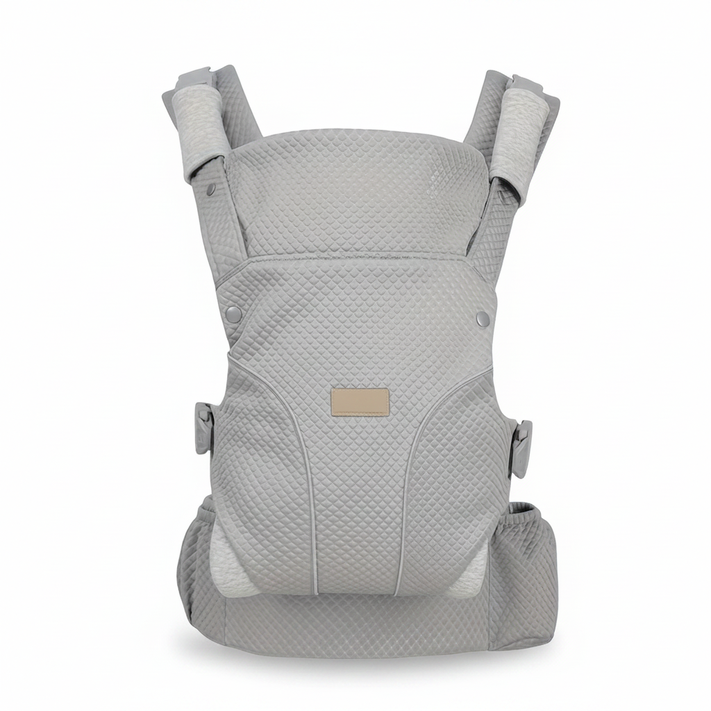 Premium Light Grey Baby Carrier — White Background